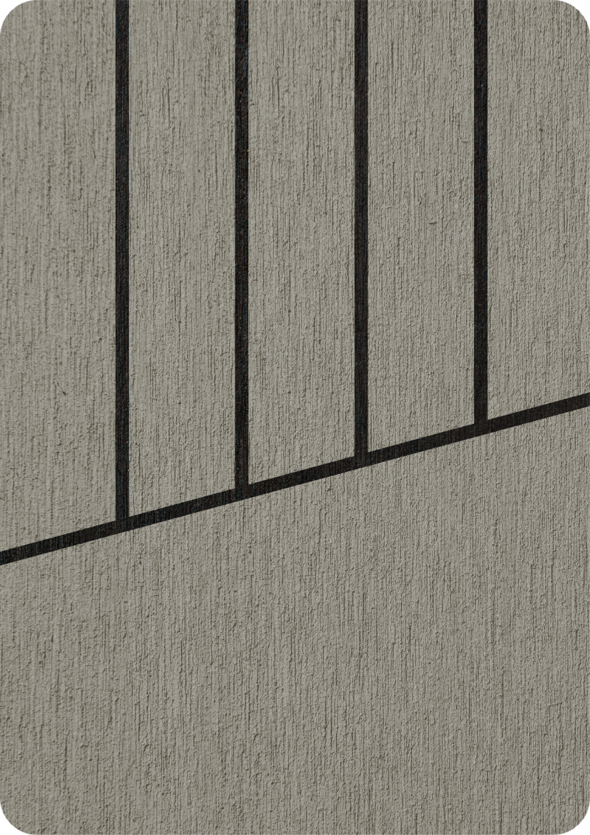 Grey FlexiTeek with Black caulking
