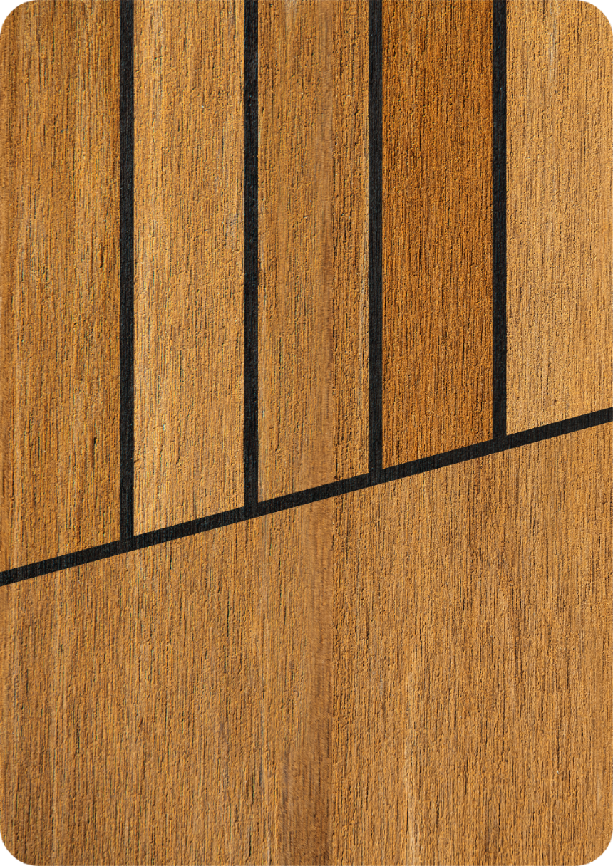 Tritone Teak FlexiTeek with Black caulking