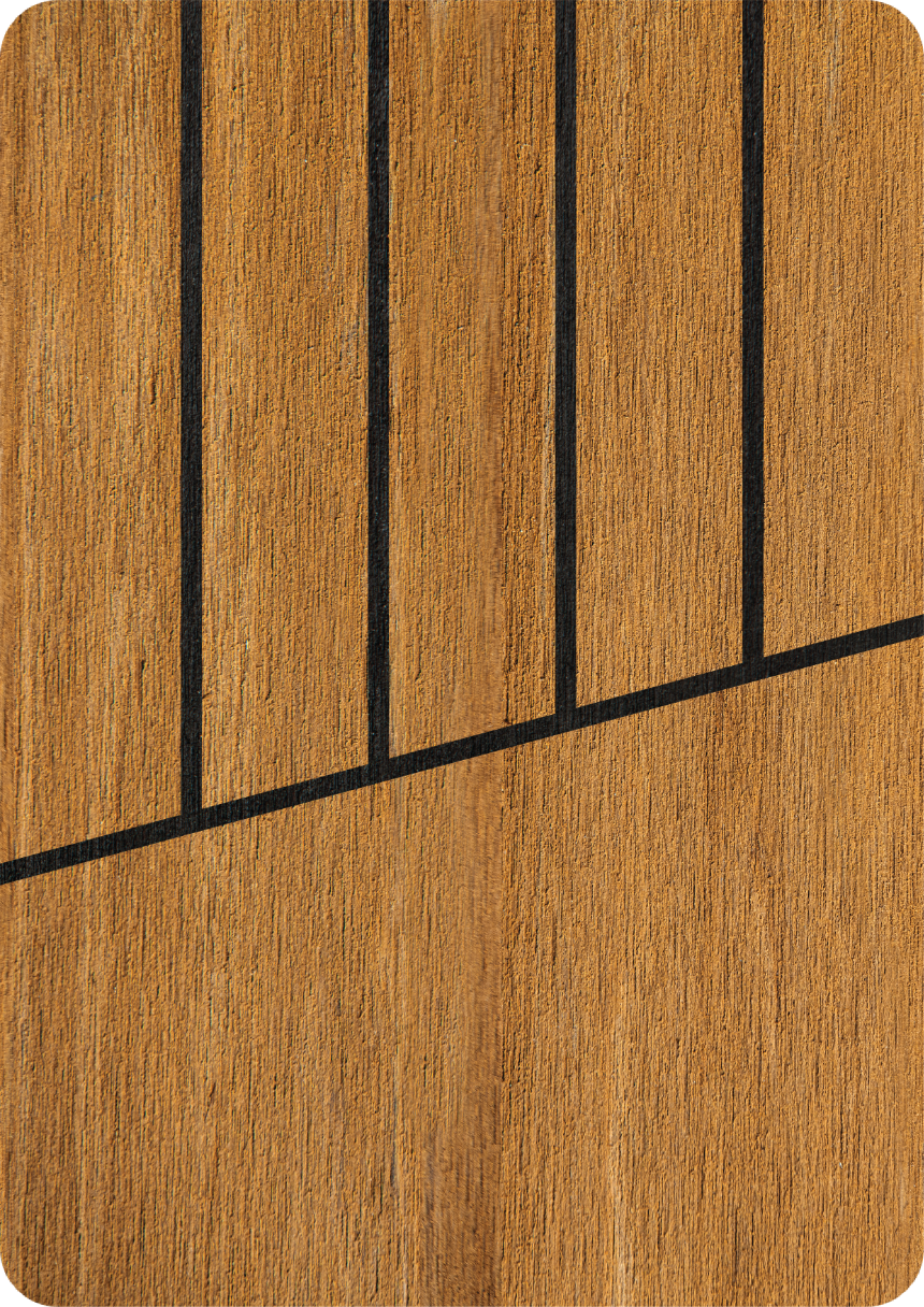 Teak with Black caulking