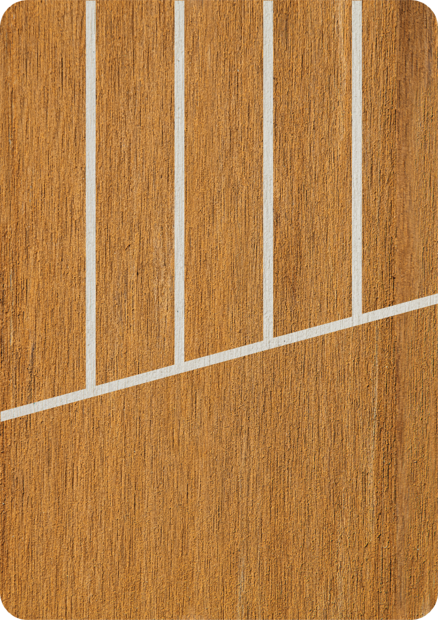 Teak FlexiTeek with White caulking