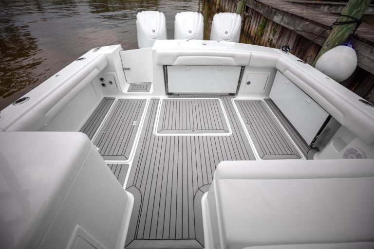 Albemarle back - Grey with Black caulking - Albemarle Boats