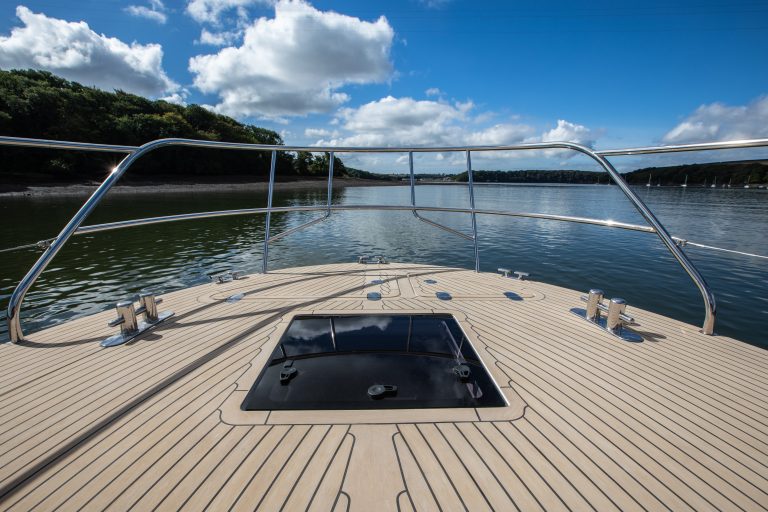 Dale Nelson - Deck fitted Bleached with Black Caulking - Dale Sailing