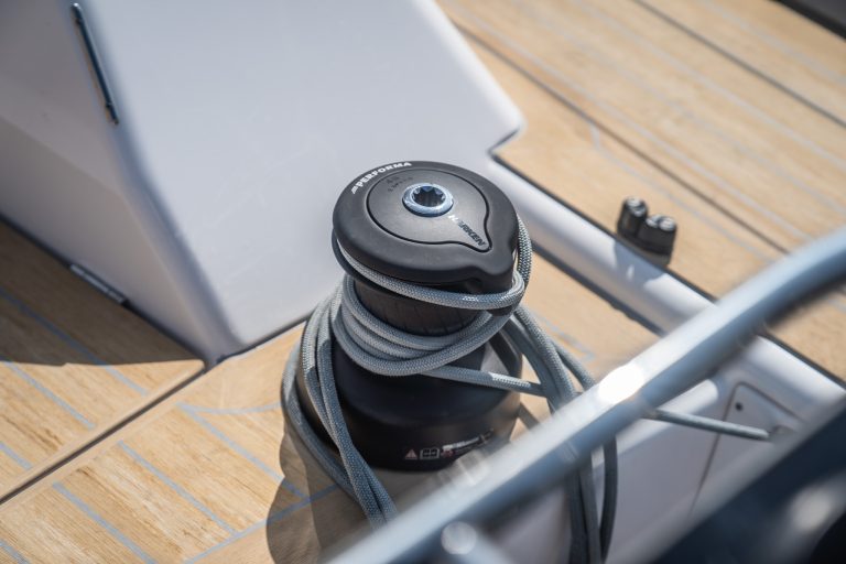 X-Yachts X46 details deck - Scrubbed with Grey caulking - X Yachts