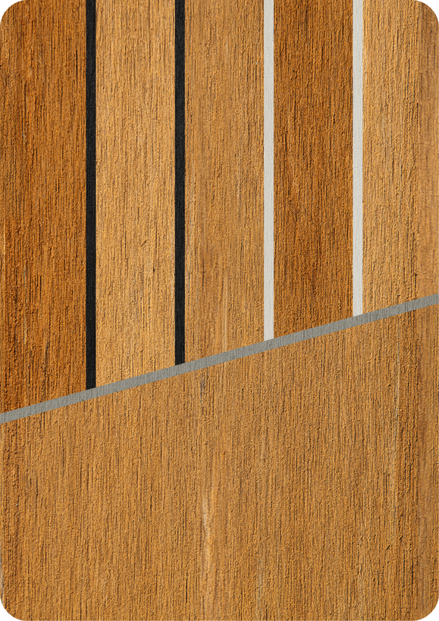 Tritone Teak con calafateado múltiple