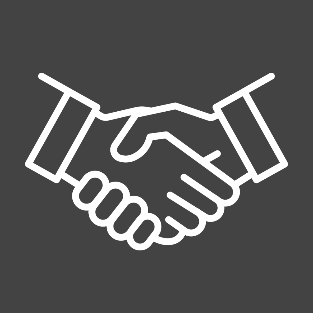 Icono de compromiso para visión y valores