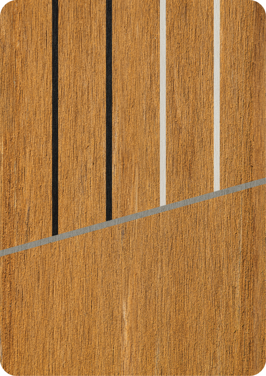 Teak avec calfeutrage multiple