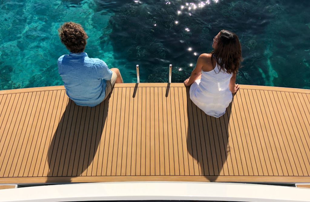 De AntonioYacht D50 Couple - Scrubbed con calafataggio bianco - De Antonio