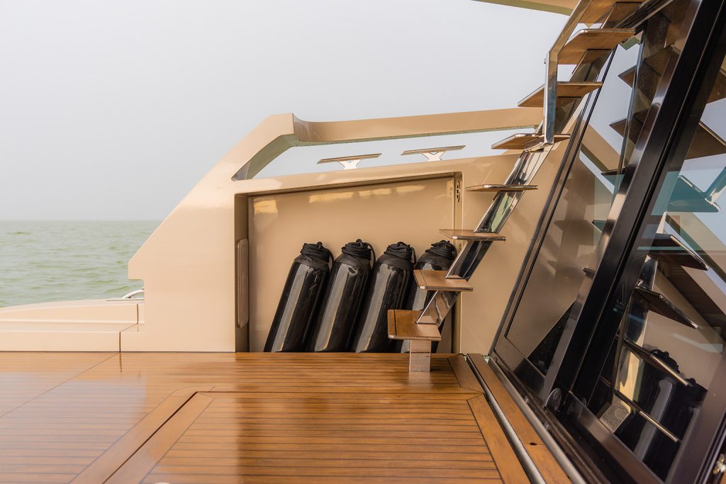 Super Lauwersmeer SLX54 fitted with Walnut and Black caulking.