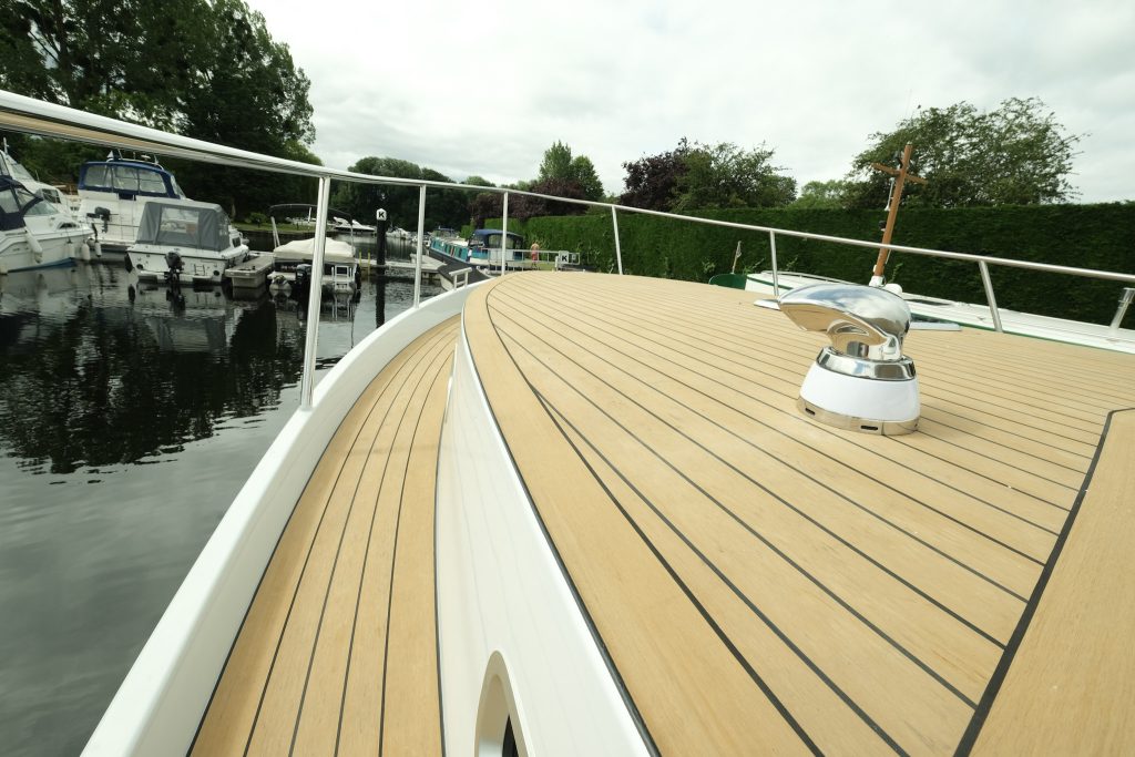Piper Boats Motor River Cruiser 12C fitted with Flexiteek 2G Scrubbed with black caulking