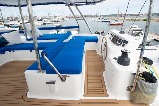 Royal Cape Catamarans fitted with Flexiteek 2G Teak with Black Caulking